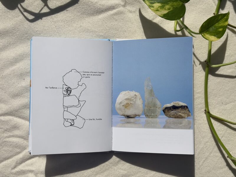 On y voit un schéma scientifique représentant des pierres, avec pour description de la prose : 